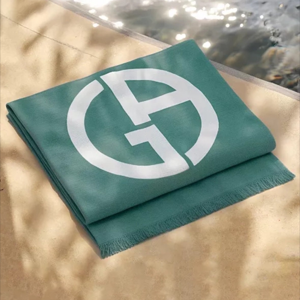 Giorgio Armani Green Logo Scarf
